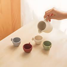Tea Set - teapot and 4 drinkable silicone cups