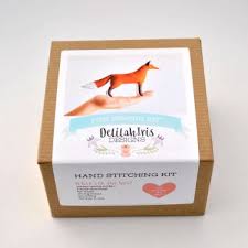DelilahIris Designs: Felt Fox Stuffed Animal DIY Craft Sewing Kit - Unique Gift!