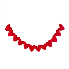 Sheep Farm Felt - All-Heart Garland | Red