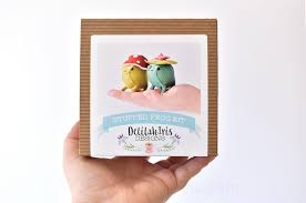 DelilahIris Designs: DIY Craft Kit Felt Frog Sewing Craft Kit - Mushroom and Lilly Pad