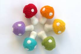 Sheep Farm Felt - Rainbow Mushrooms