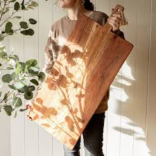 Foreside Home & Garden - Prairie 38 Inch Oversized Cutting Board Acacia Wood & Jute