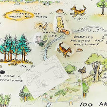 Load image into Gallery viewer, Sarah's Silks: Winnie the Pooh 100 Aker Woods Map Playsilk with Set of 3 Stuffed Pillows